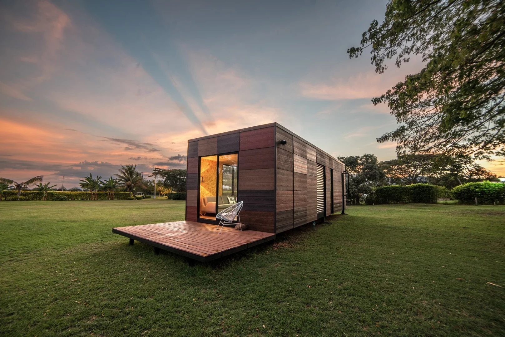 The VIMOB has large sliding glass doors that open onto its terrace