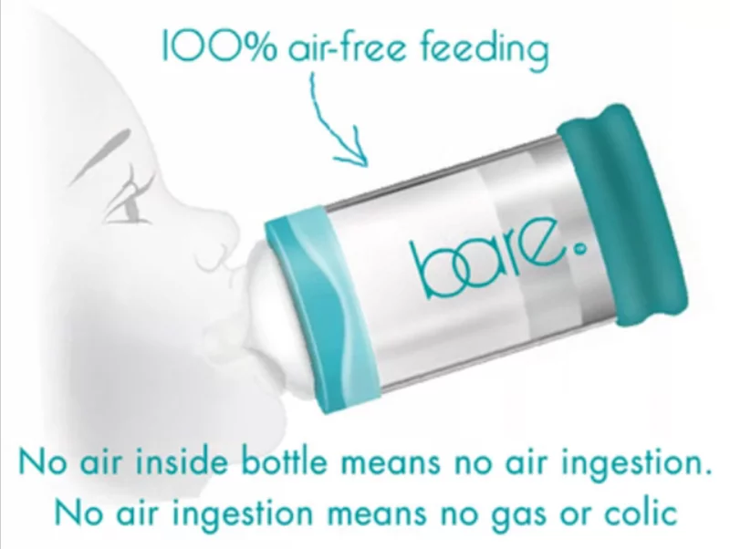 BARE's syringe-like air-plug keeps the milk chamber air-free