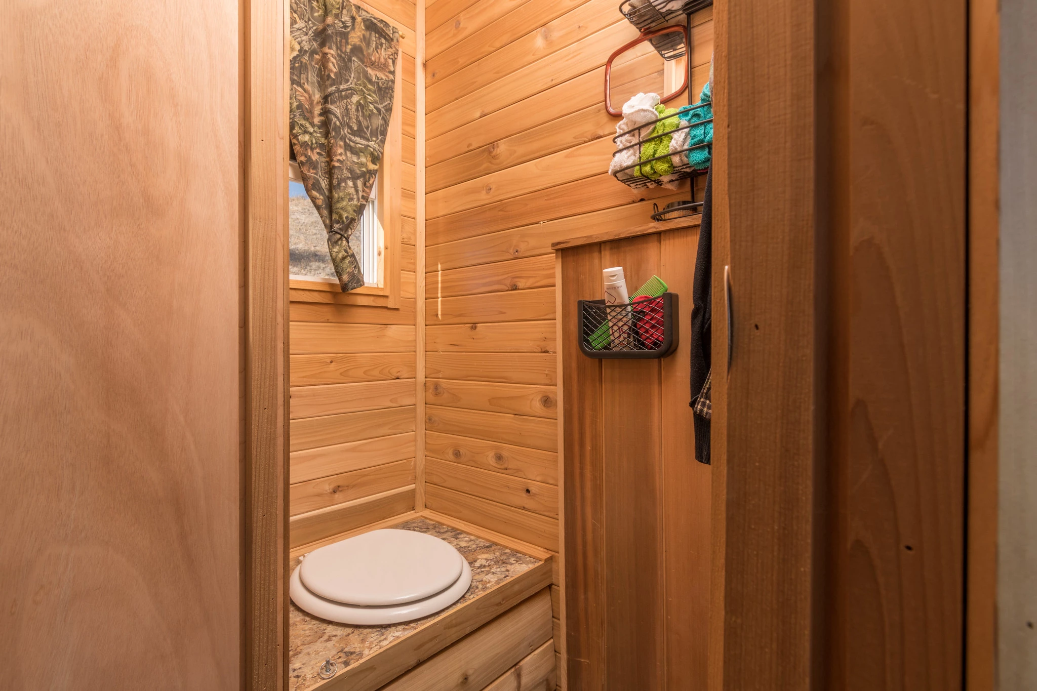 The Heidi-Ho's bathroom includes a composting toilet