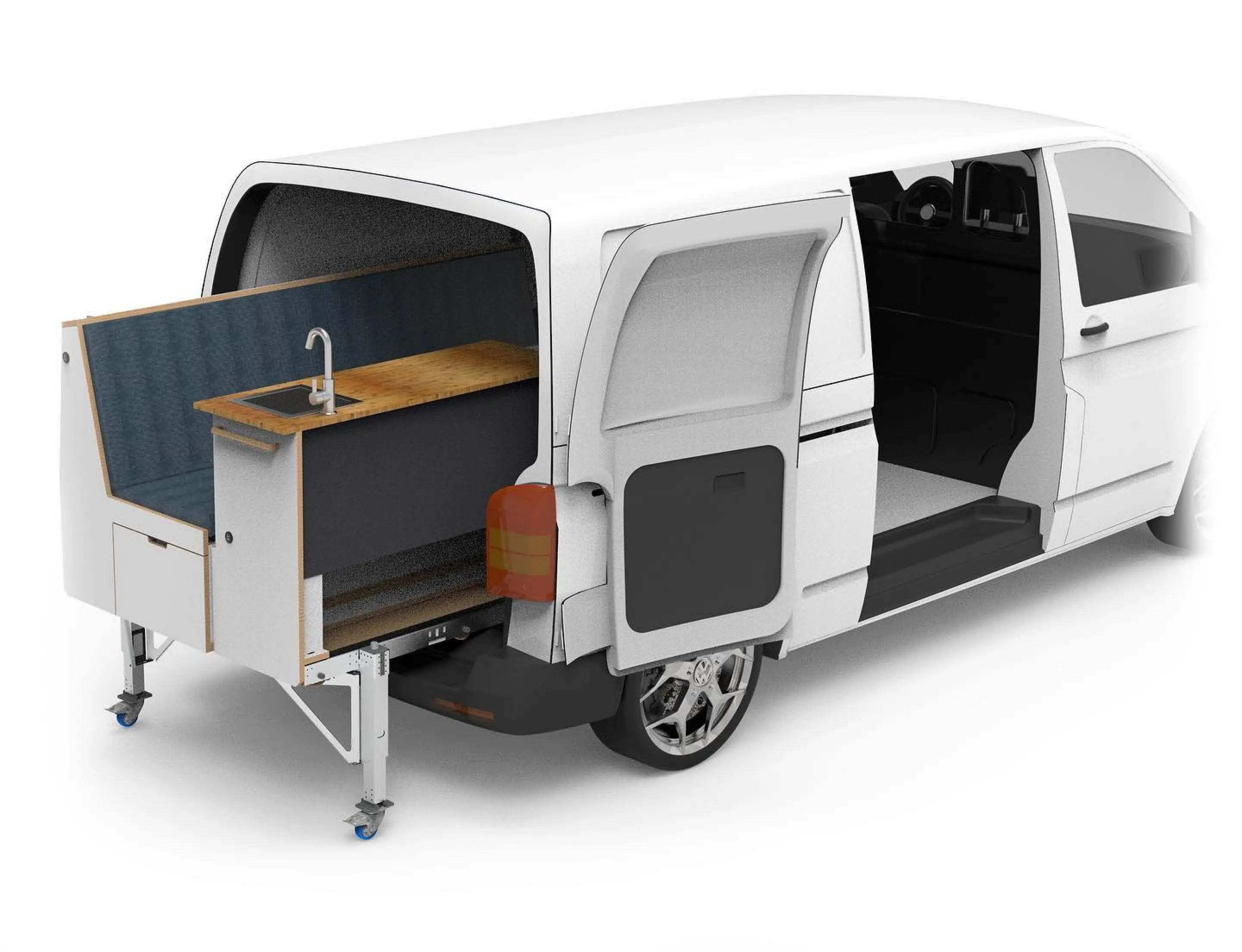 Small Rvs Vw PlugVan rolling RV kit is a complete VW mini-camper on caster wheels