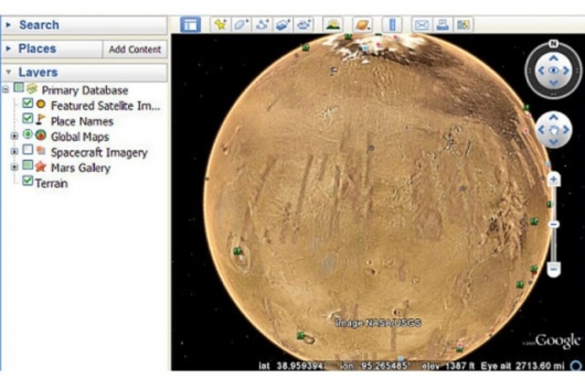 Google Earth goes to Mars