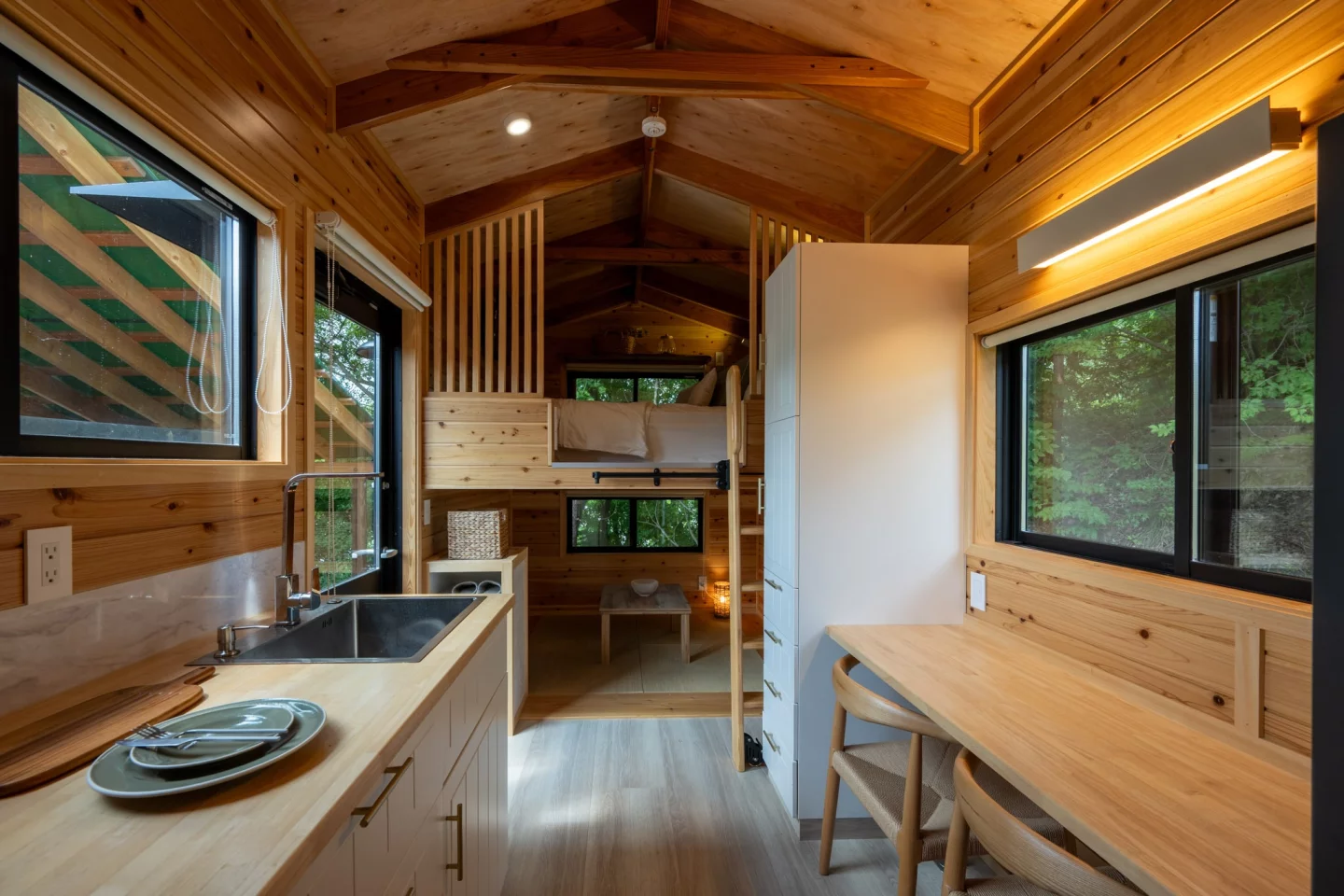 The Nozawa's interior has an attractive wooden decor