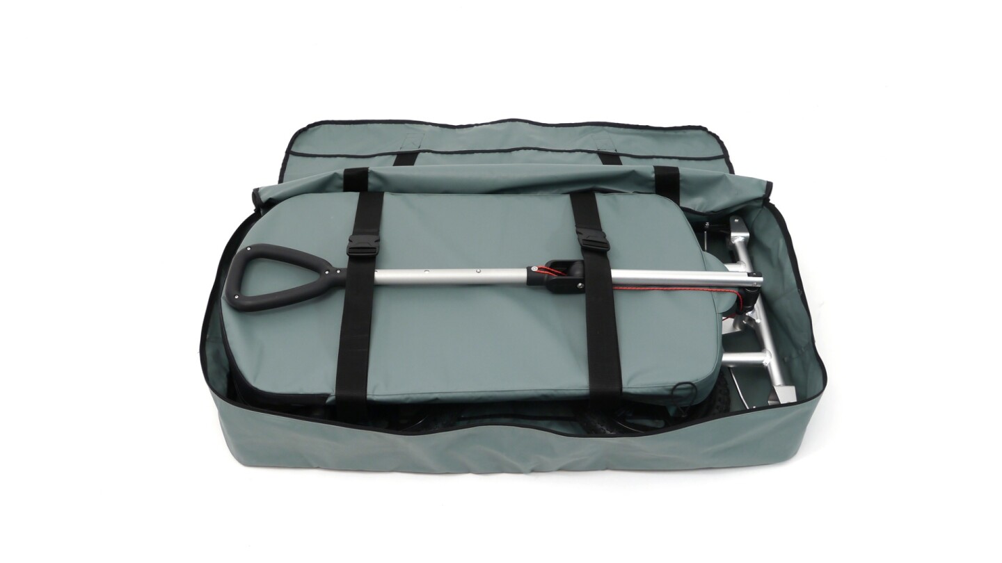 The big selling point of the Kyboka design is that it packs flat and neat into a shoulder bag