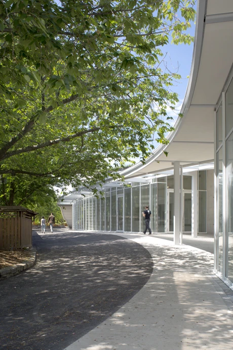 The Center opens out into major garden precincts like the Japanese Hill-and-Pond Garden and Cherry Esplanade