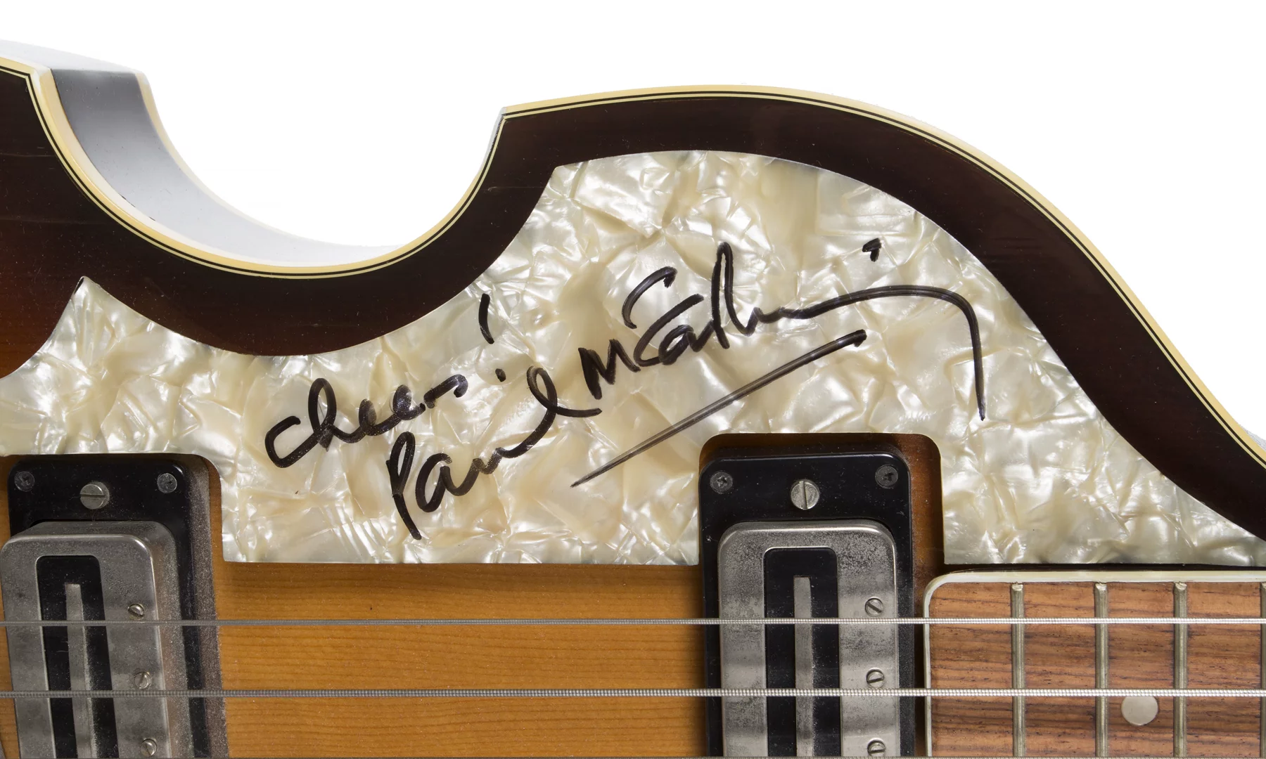 Hofner bass signed by Paul McCartney: Lot 545, estimate $3,000 - $5,000