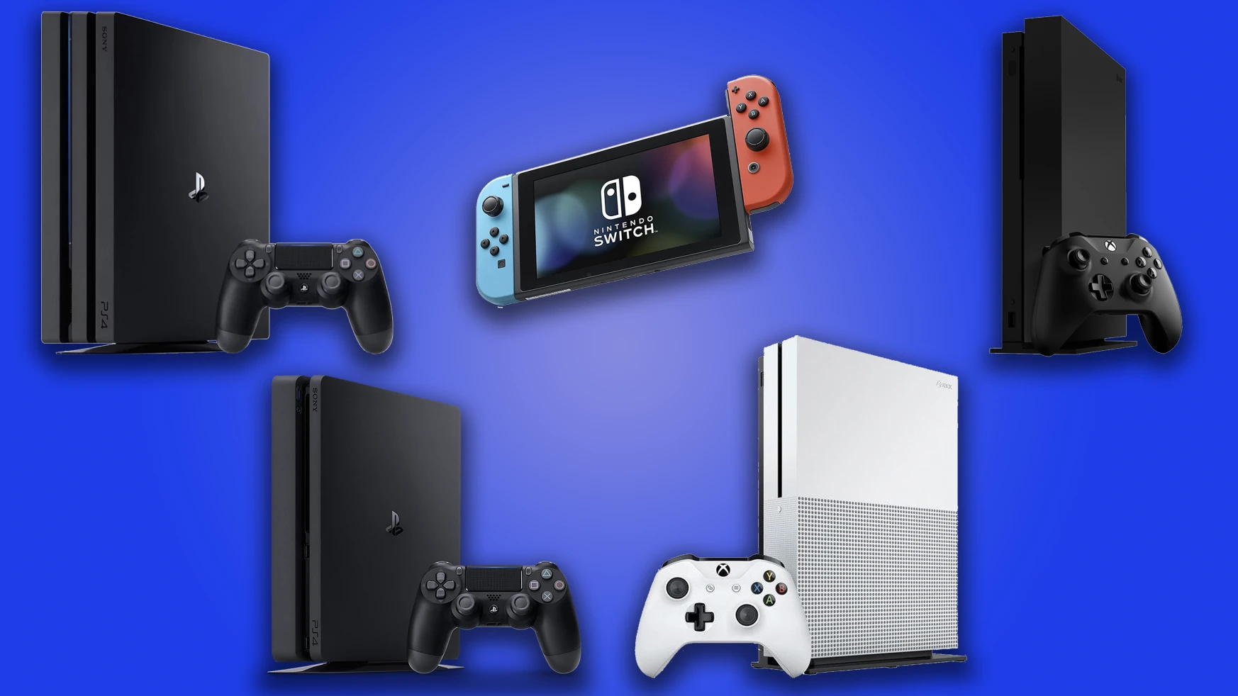 New Atlas compares the specs and features of the Xbox One, PS4, Xbox One X, PS4 Pro and Nintendo Switch