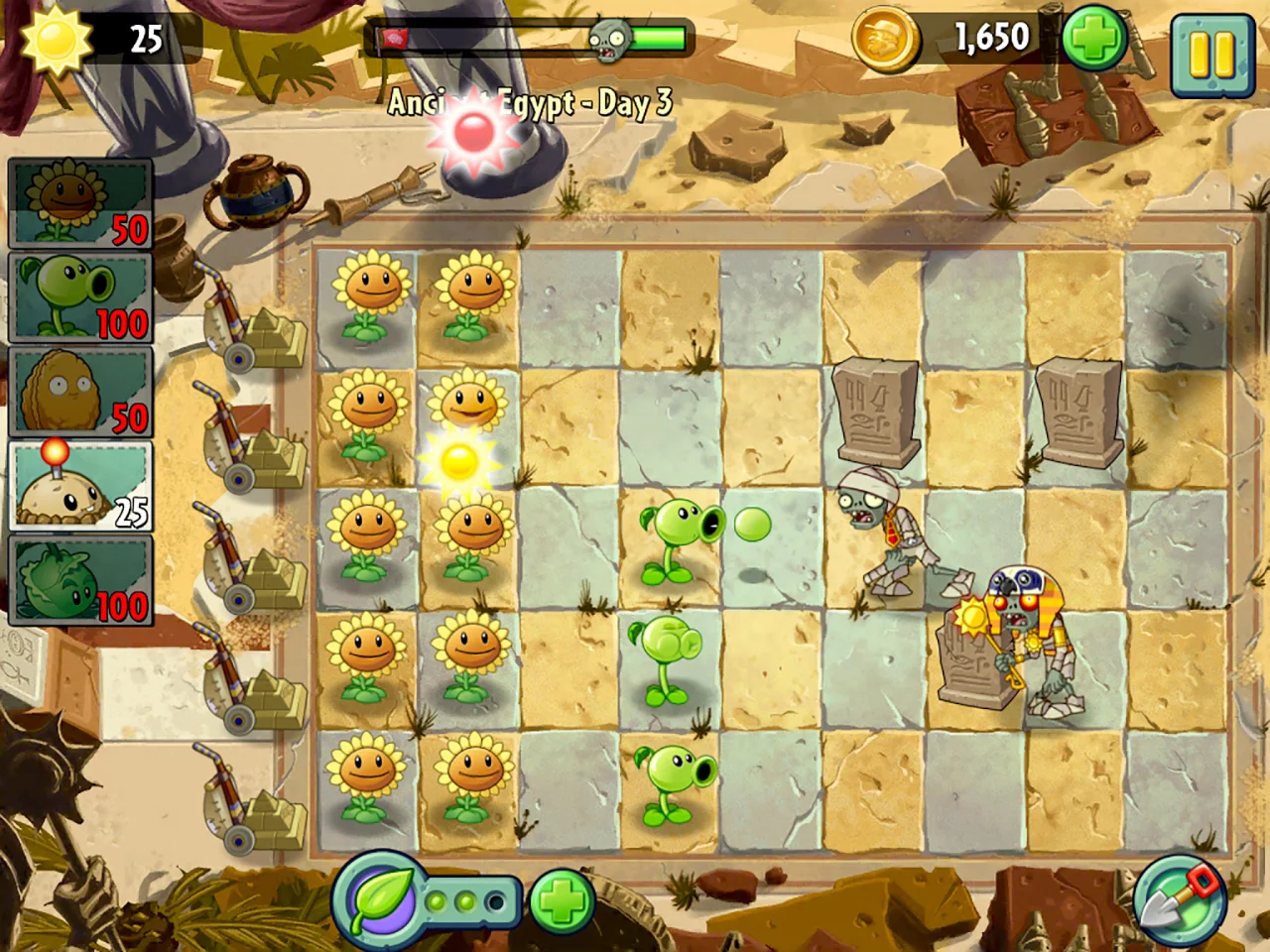 PvZ 2 travels through several time periods, including ancient Egypt