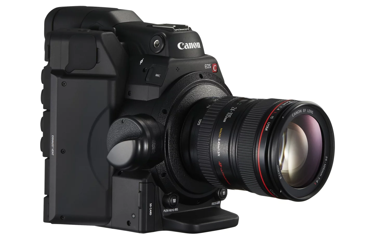 The Canon EOS C300 Mark II will be available with an EF, EF Lock, or PL lens mount