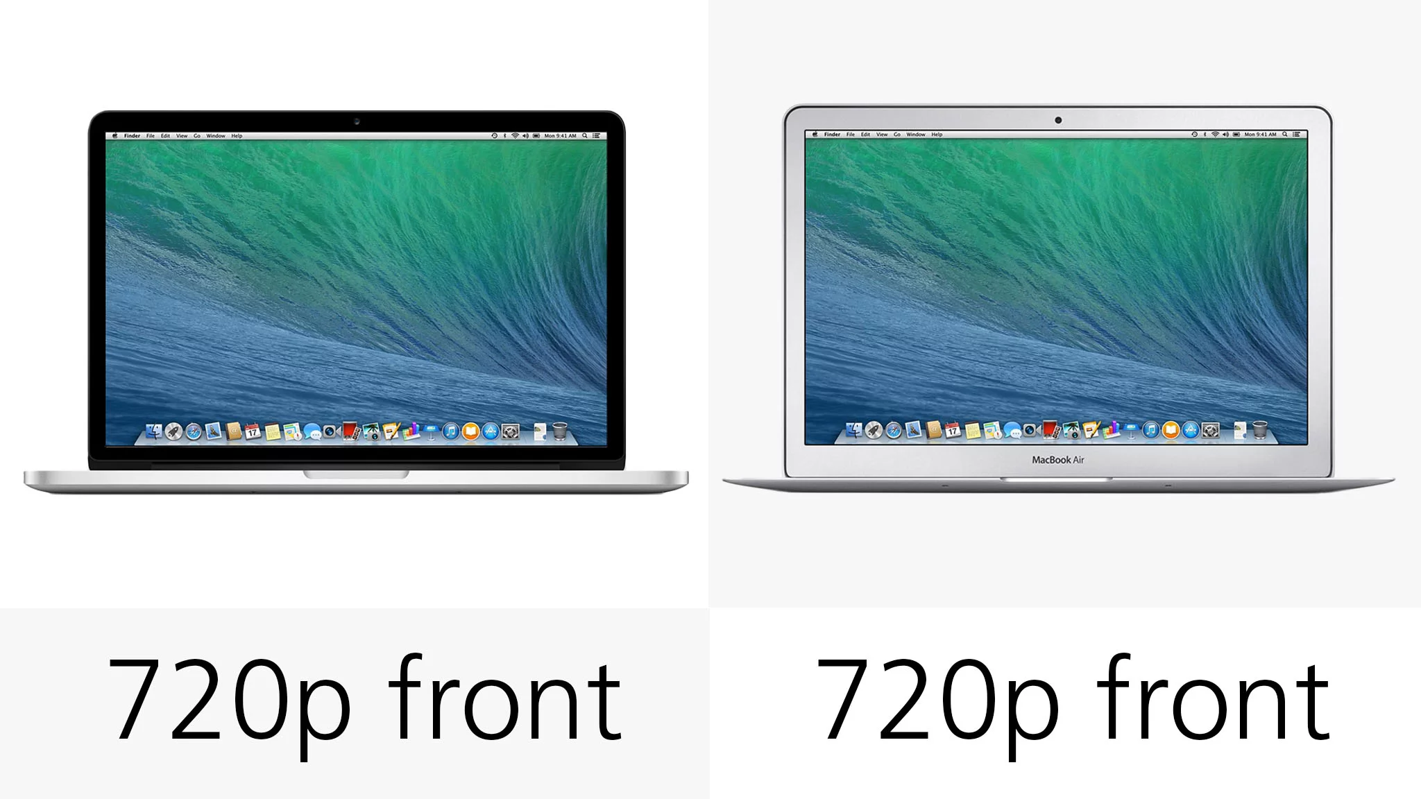Both MacBooks have standard 720p front-facing cameras