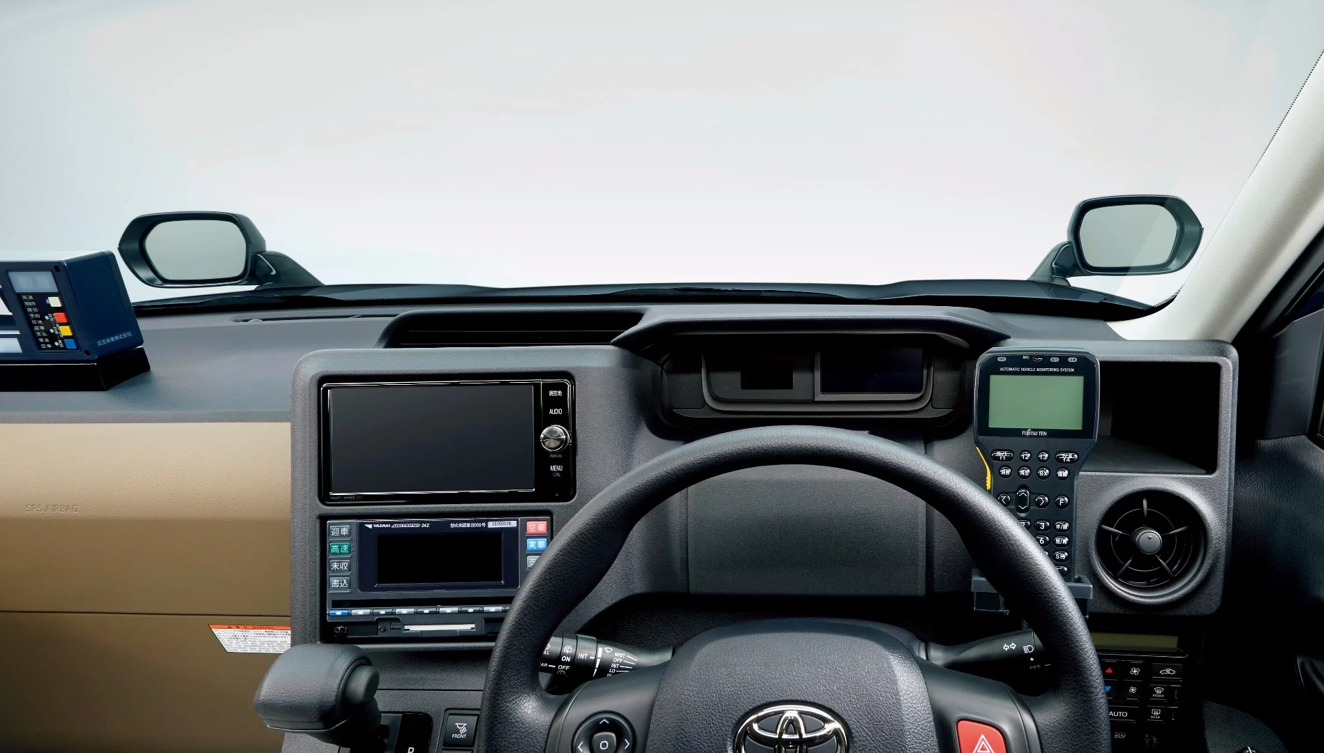 The driver's cockpit of the JPN Taxi is geared towards ergonomics and workflow