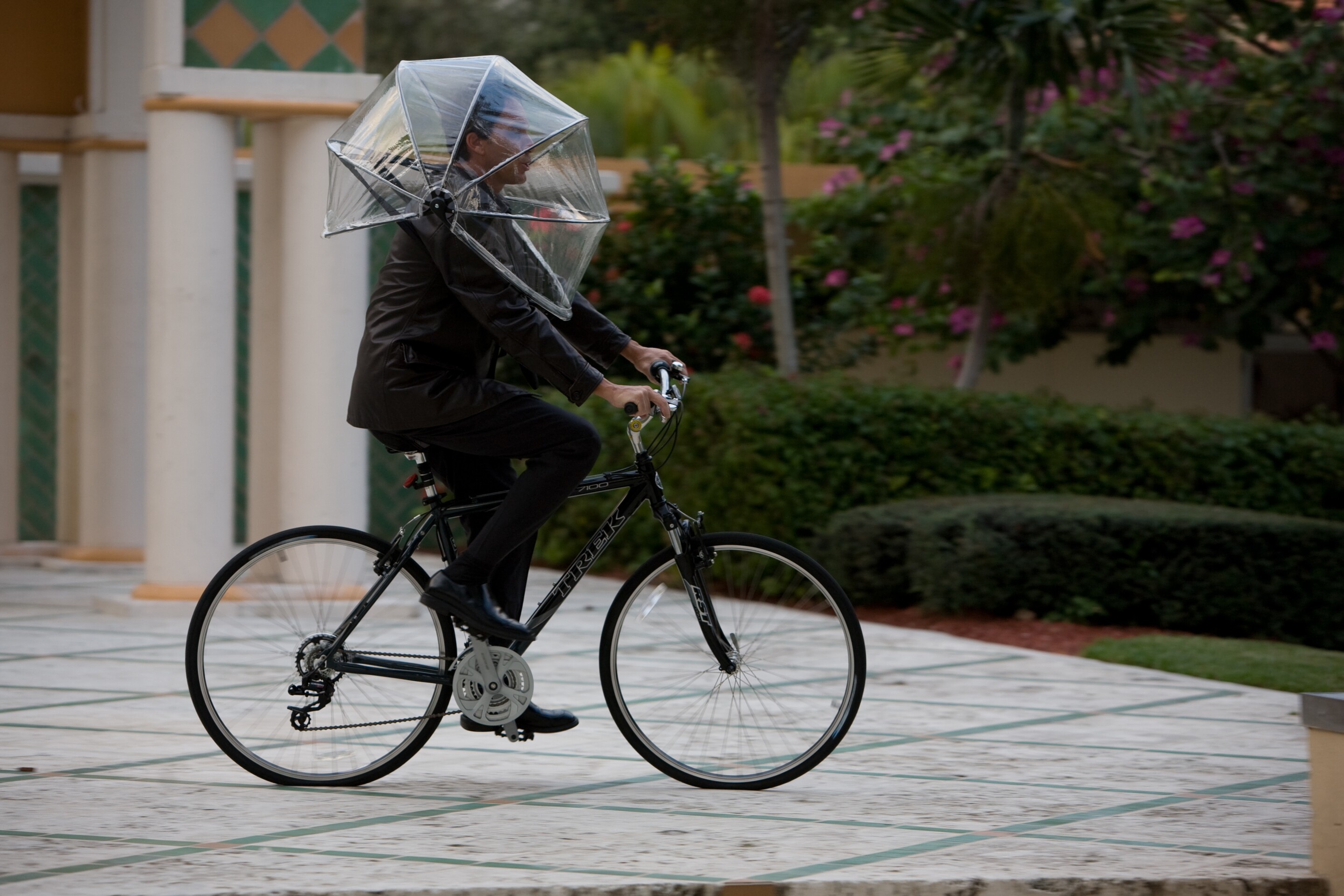Nubrella the handsfree space helmetlike umbrella