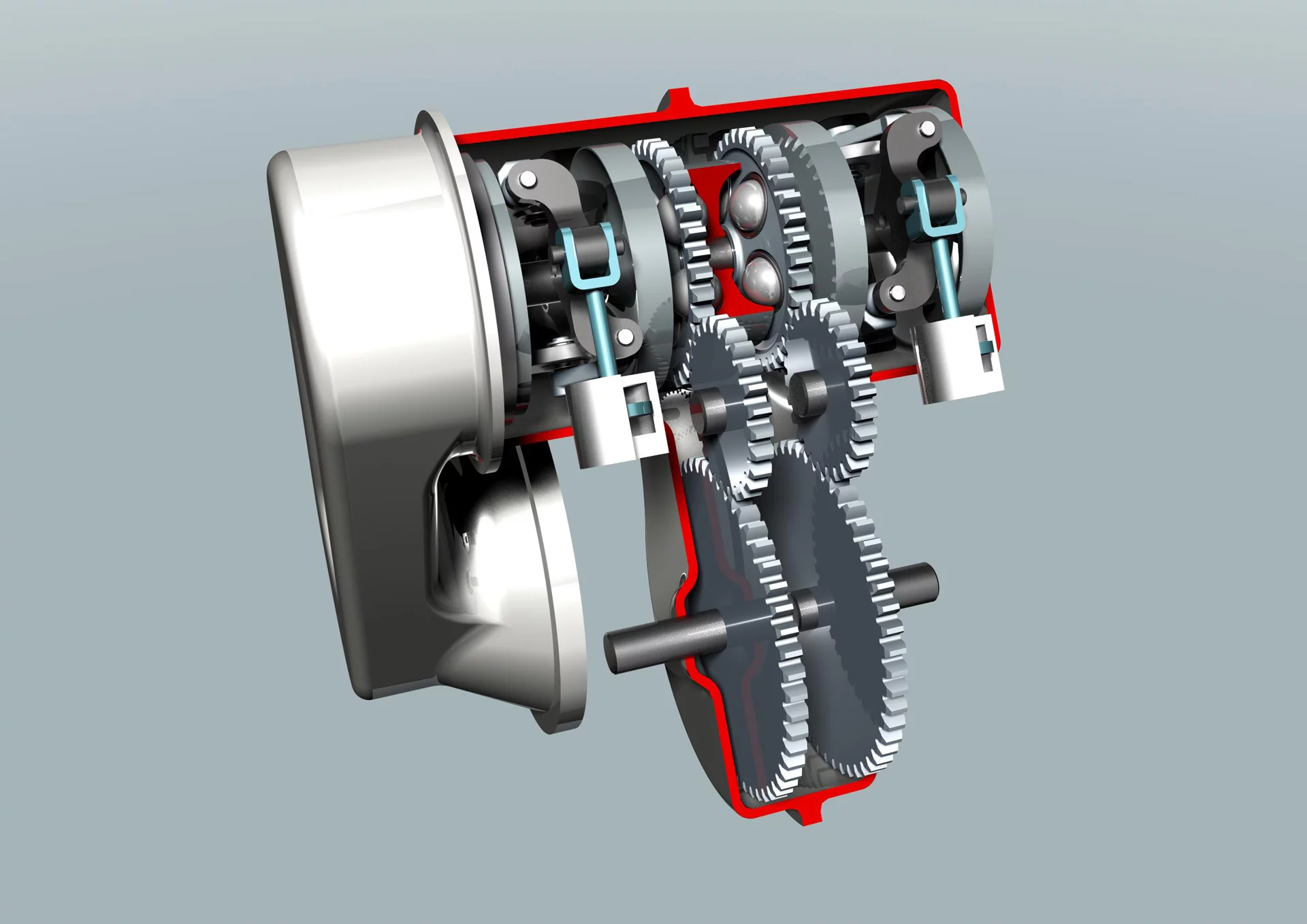 The Torotrak Zero toroidal traction-drive Infinitely Variable Transmission (IVT) links with the Pixel's steering system to offer remarkable turning ability