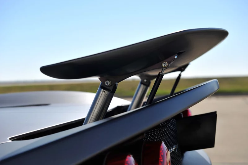Rear wing comes standard for added downforce and stability