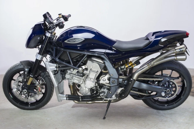 PGM V8 motorcycle: left view studio