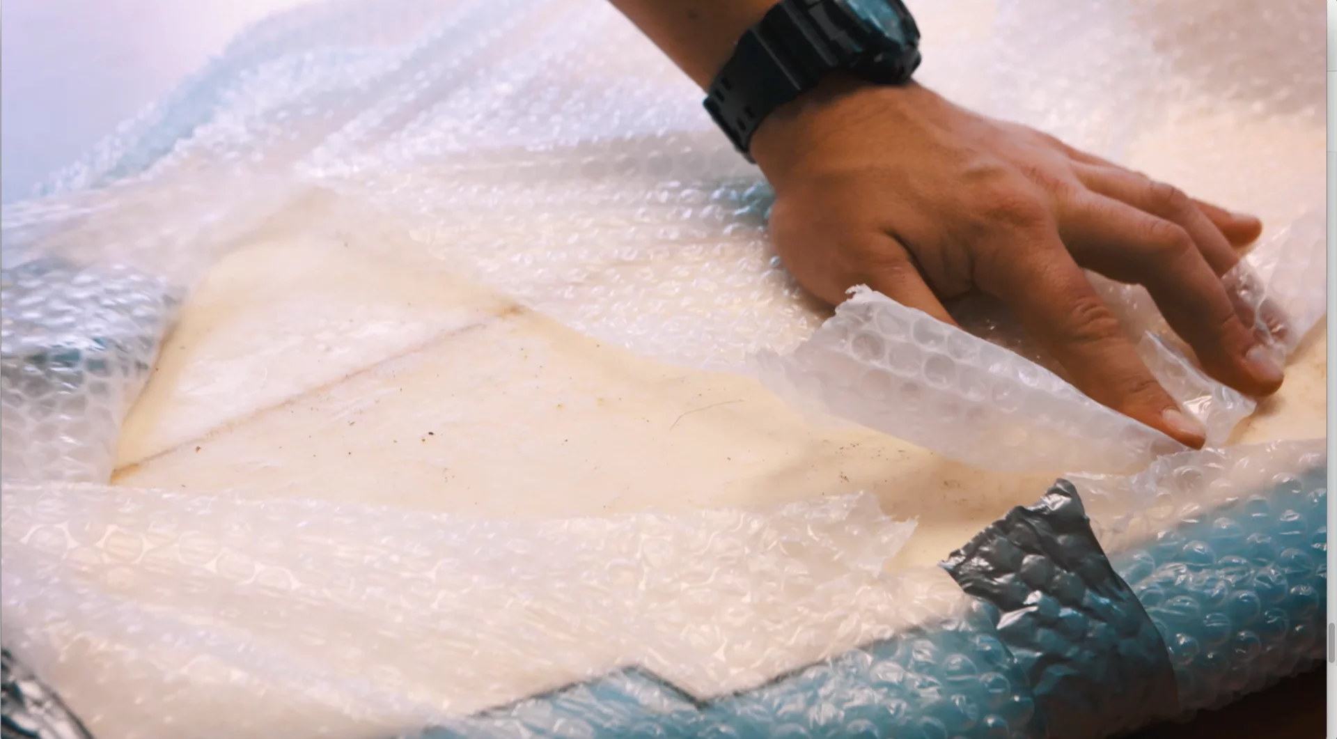 Since Adventure Tape doesn't stick to the bubble wrap, it won't rip it like duct tape would, letting you save the wrap for the next shipment