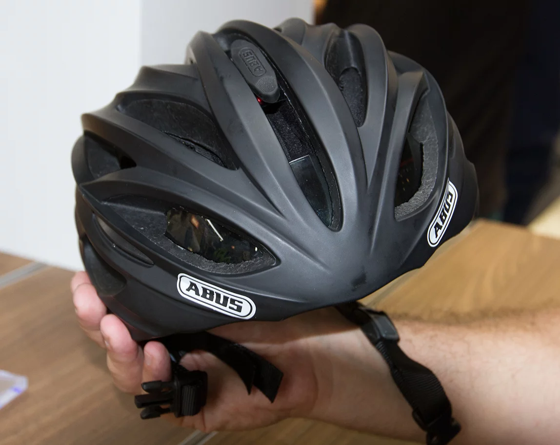 The ABUS In-Vizz racing helmet with visor retracted