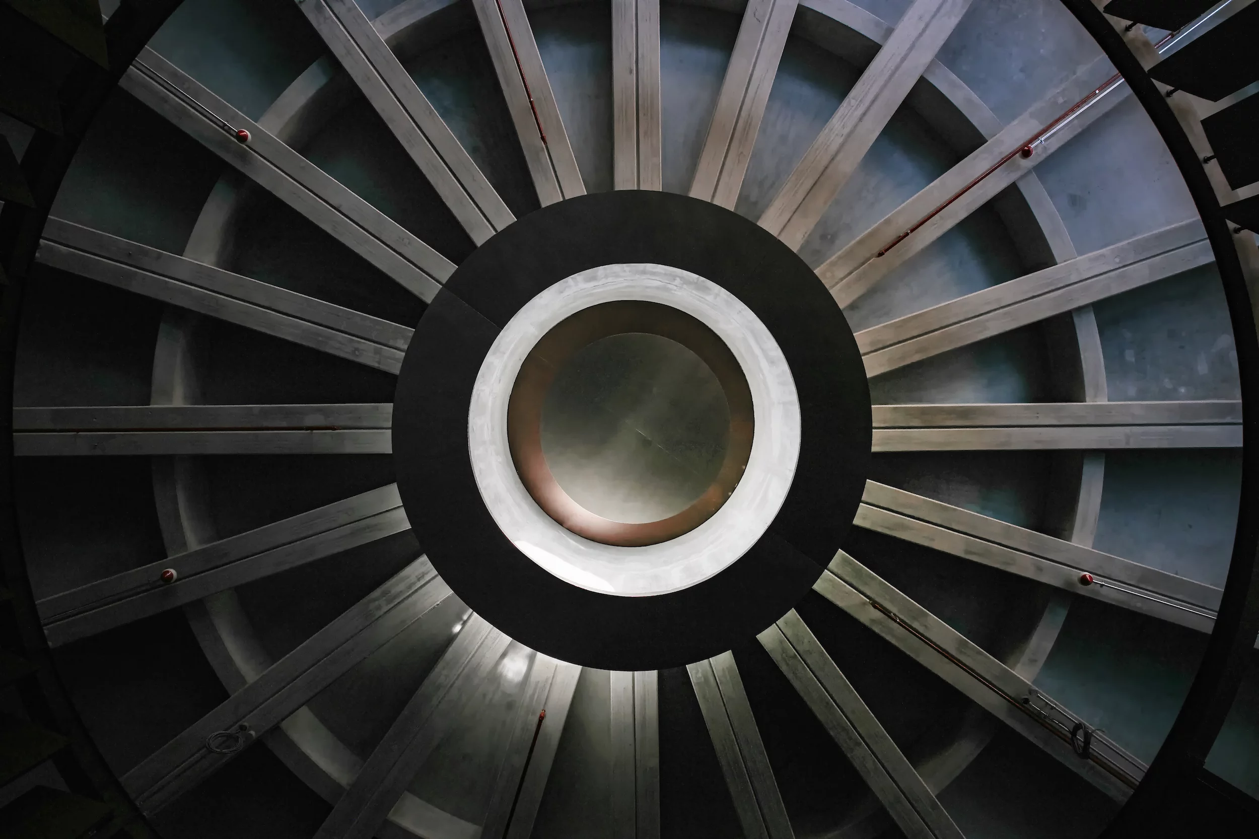 The Buhais Geology Park's pods are arranged into "ribs" to give the pods a distinctive look meant to echo the exoskeleton of urchin fossils