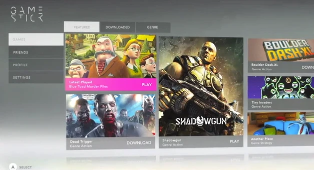 A shot of the GameStick's interface