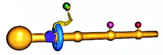 A rendering of Prof. Leigh's molecular assembler