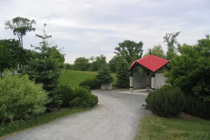 Trans Canada Trail pavilion in Fredericton, New Brunswick, Canada