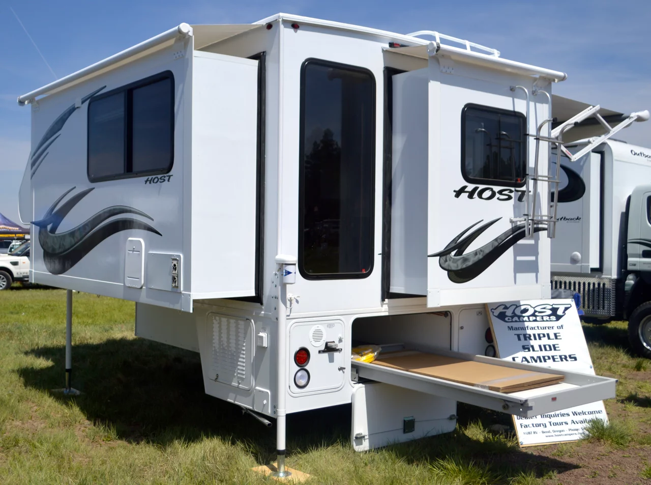 In 2007, Bend, Oregon-based Host credited itself with "America's first triple slide truck camper"