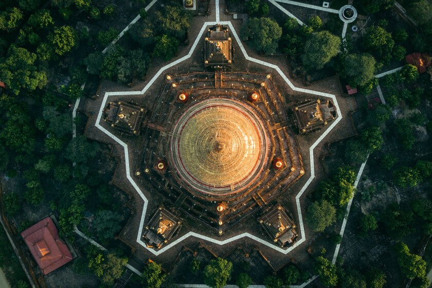 Temples in Myanmar. (Credit: Dimitar Karanikolov / Behance CC BY-NC-ND 4.0)