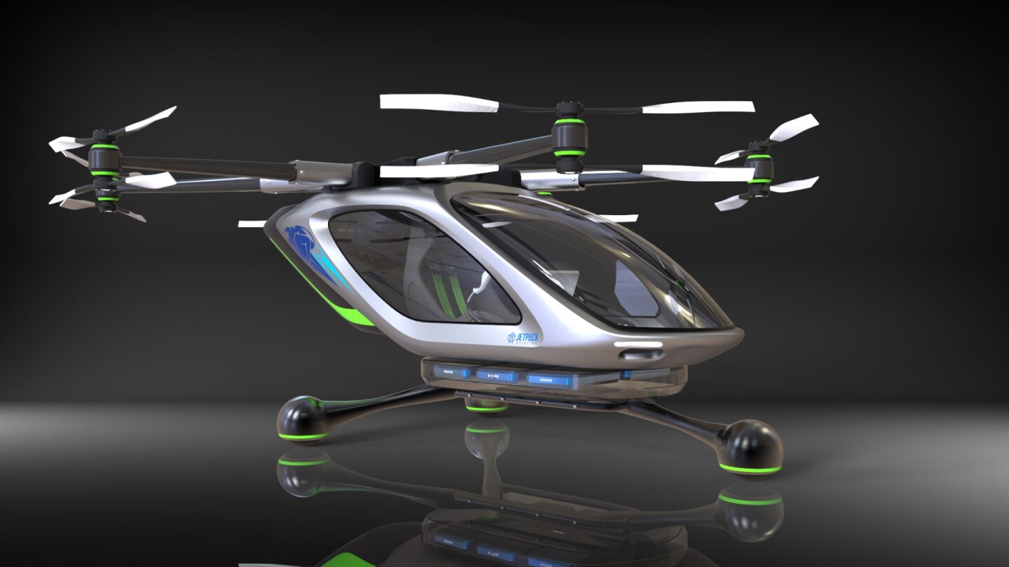 Jetpack Aviation's electric VTOL concept: a single-seat manned electric multicopter