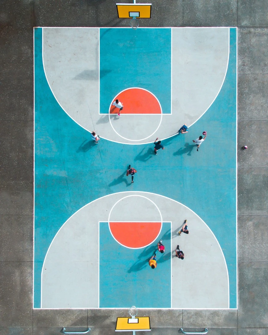 Basketball court in Auckland, New Zealand. This drone shot claimed first prize in the Professional's Portrait category of SkyPixel's 2017 Photo Contest