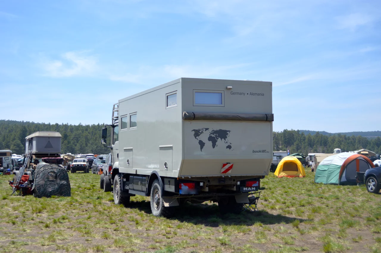 This MAN isn't quite as big as the 8x8 with slide-out we saw in Dusseldorf, but it's still a big, capable machine