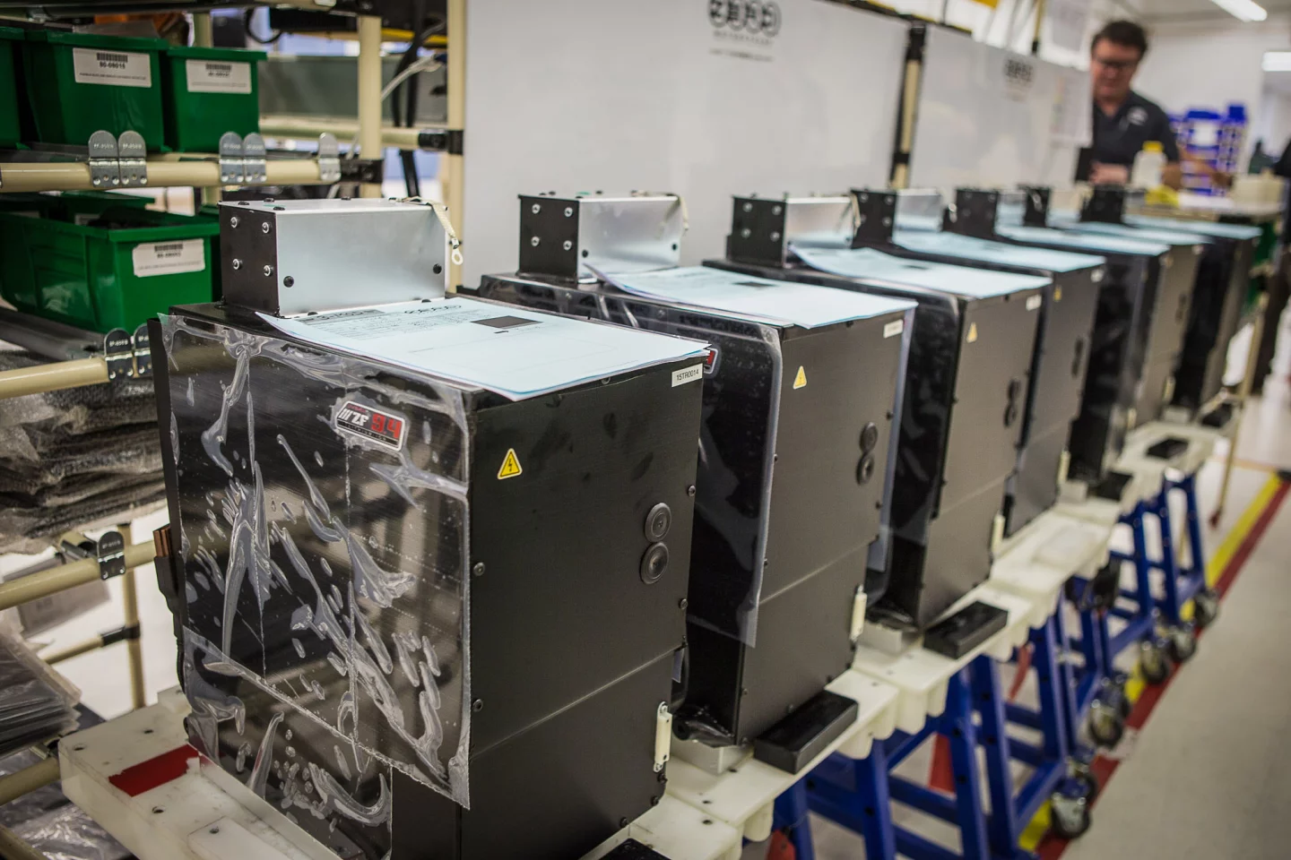 ZF9.4 battery packs awaiting testing (Photo: Andrew Wheeler/AutoMotoPhoto)