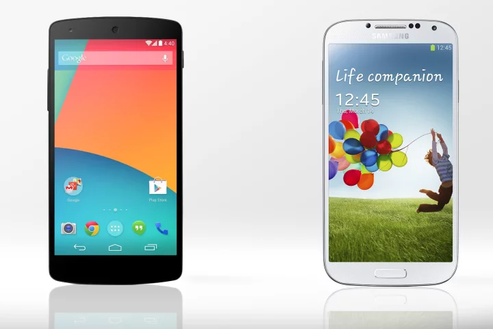 Gizmag compares the features and specs of the new LG/Google Nexus 5 and the Samsung Galaxy S4