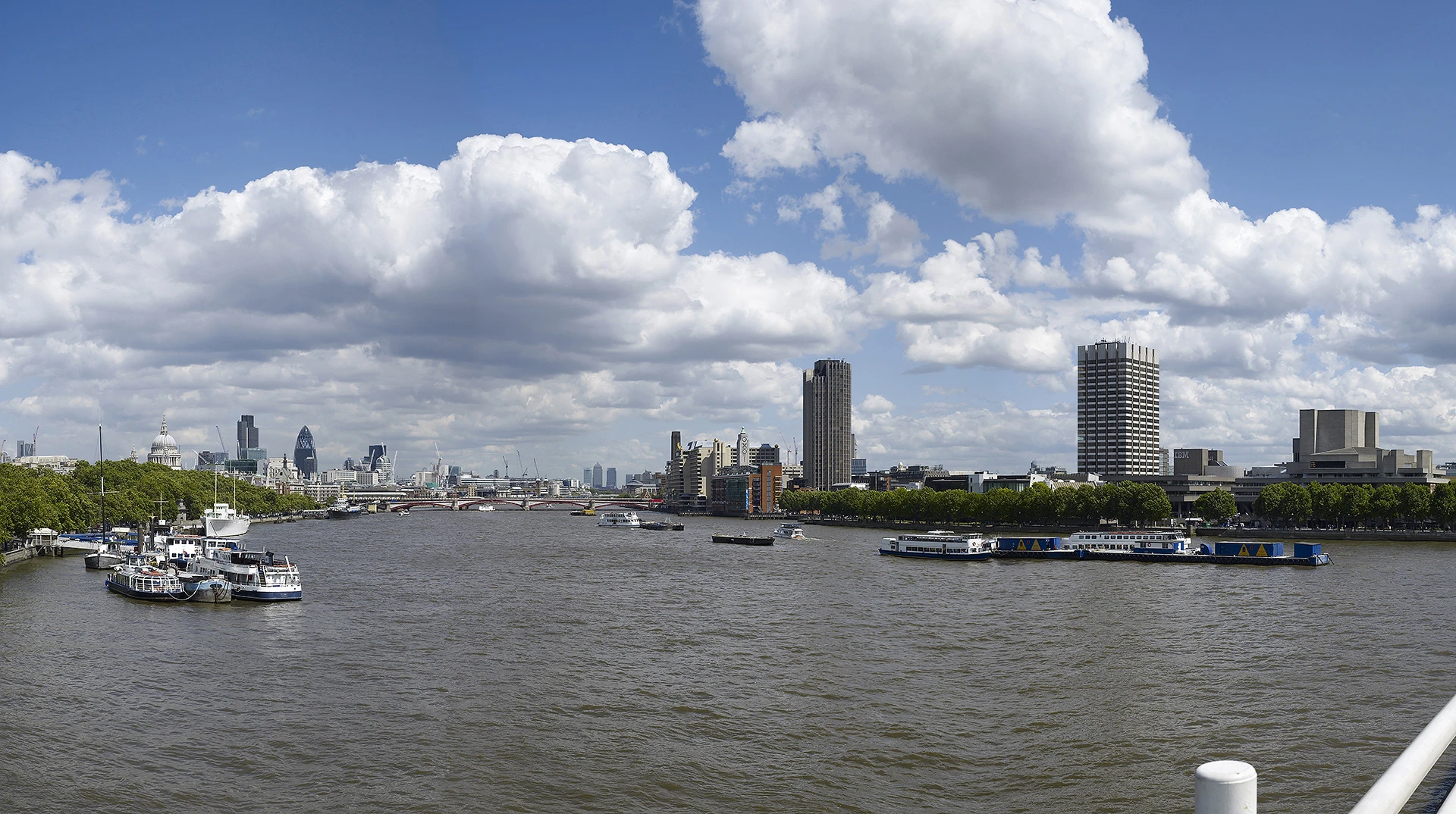 London looking north from the Waterloo Bridge as it is today (Image: Hayes Davidson for NLA)