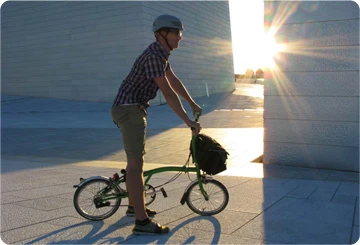 The Brompton Dock is a 40-bay storage unit that dispenses folding bicycles to customers, who rent the bikes by the day