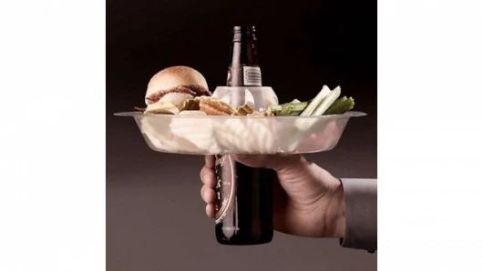 The Go Plate fits over bottles...