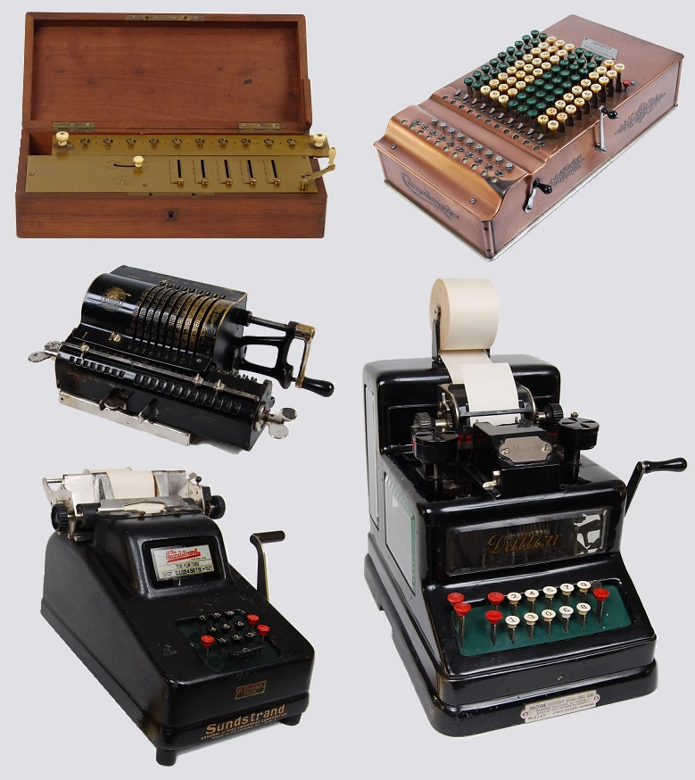 Examples of mechanical calculators
