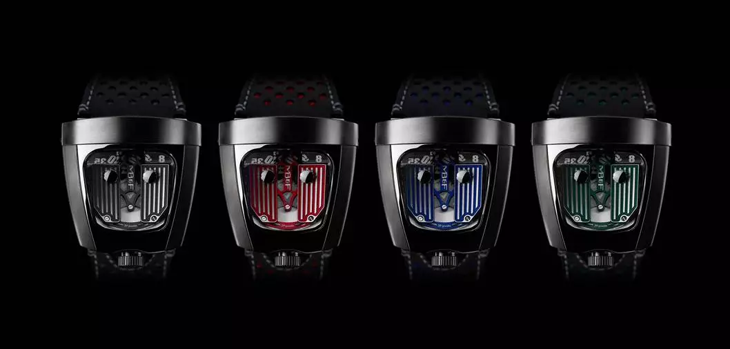 The watch will be available in four limited editions – Lotus Black, Ferrari Red, Bugatti Blue and British Racing Green – each with a production run of 20 pieces