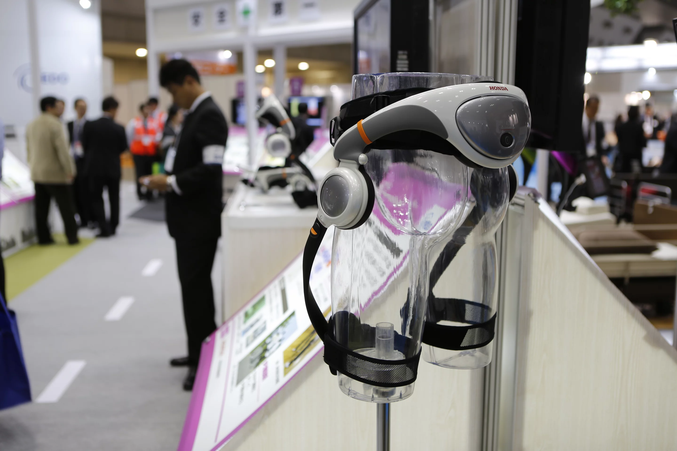 Honda's Walking Assist devices on display at the International Robot Exp, November 2013 (Photo: Mike Hanlon / Gizmag.com)