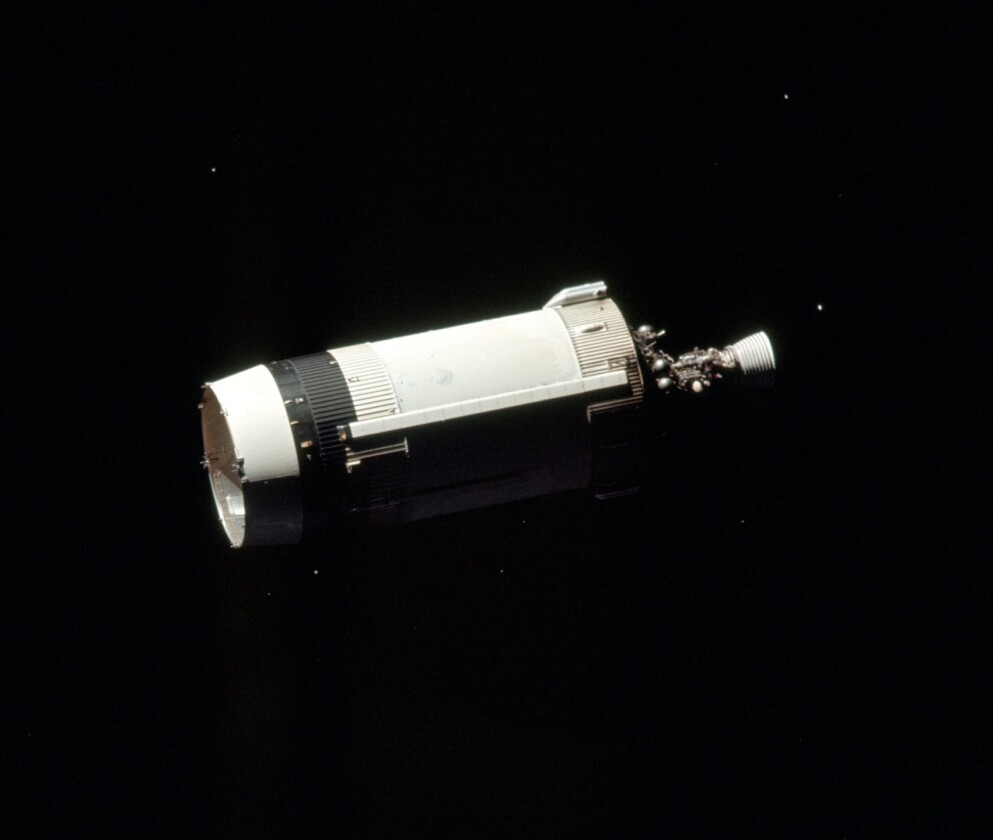 Spent S-IVB booster as seen from Apollo 17