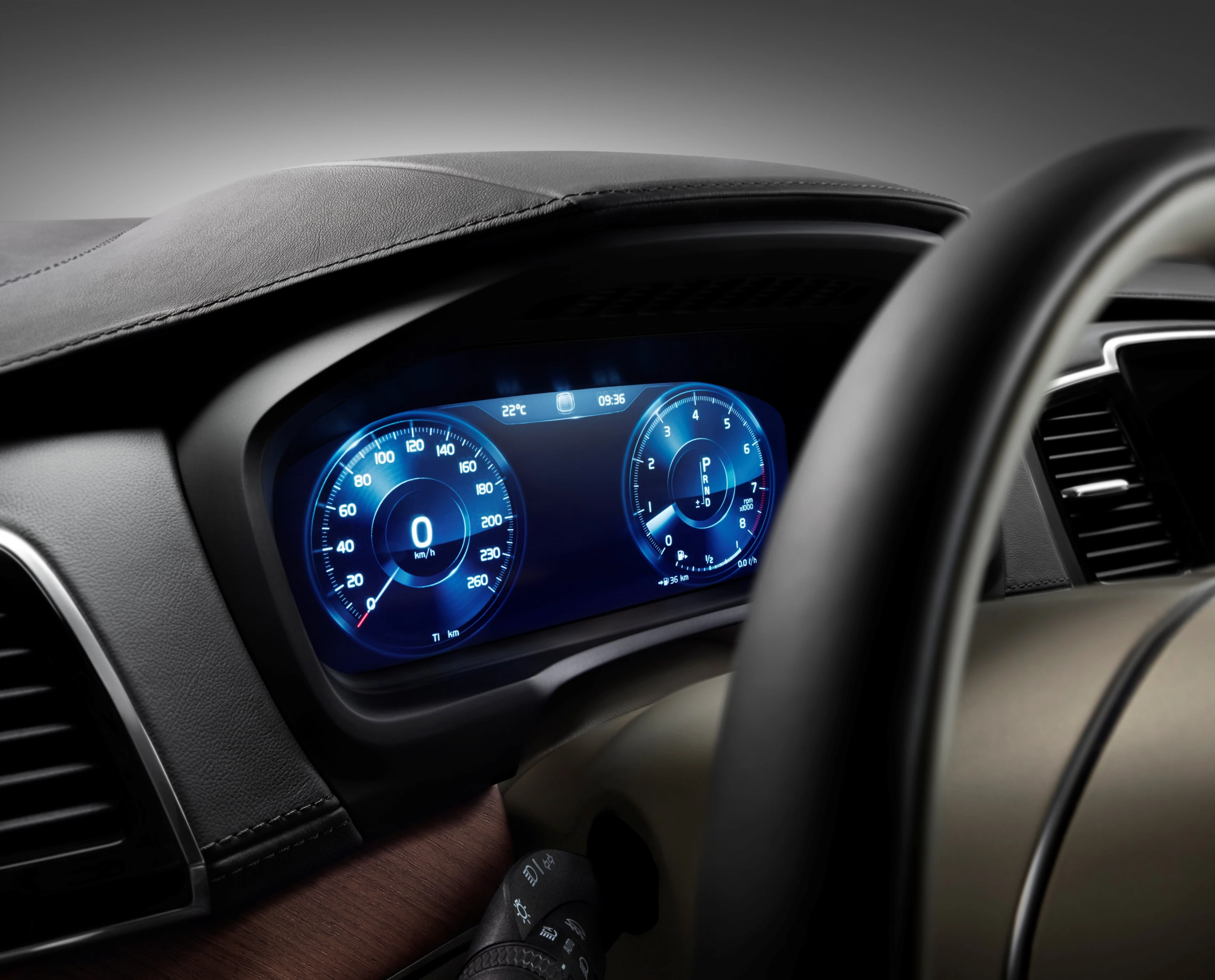 Instead of traditional dials, Volvo uses a screen in the instrument bay