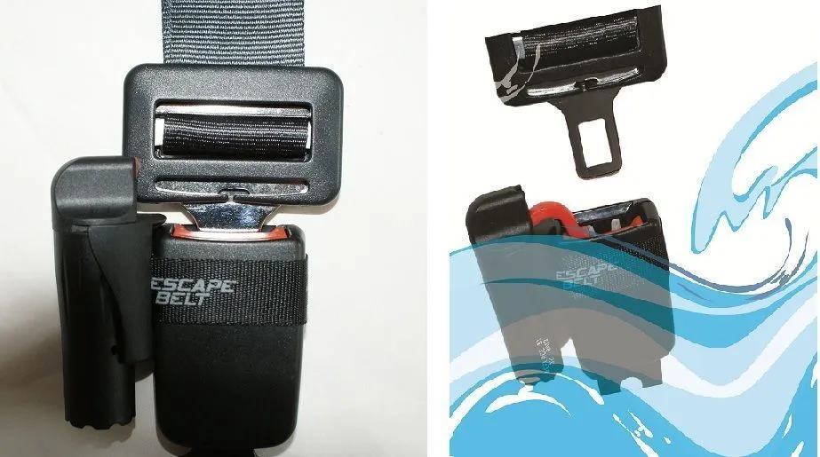 The Escape Belt causes your seat belt to release when exposed to water