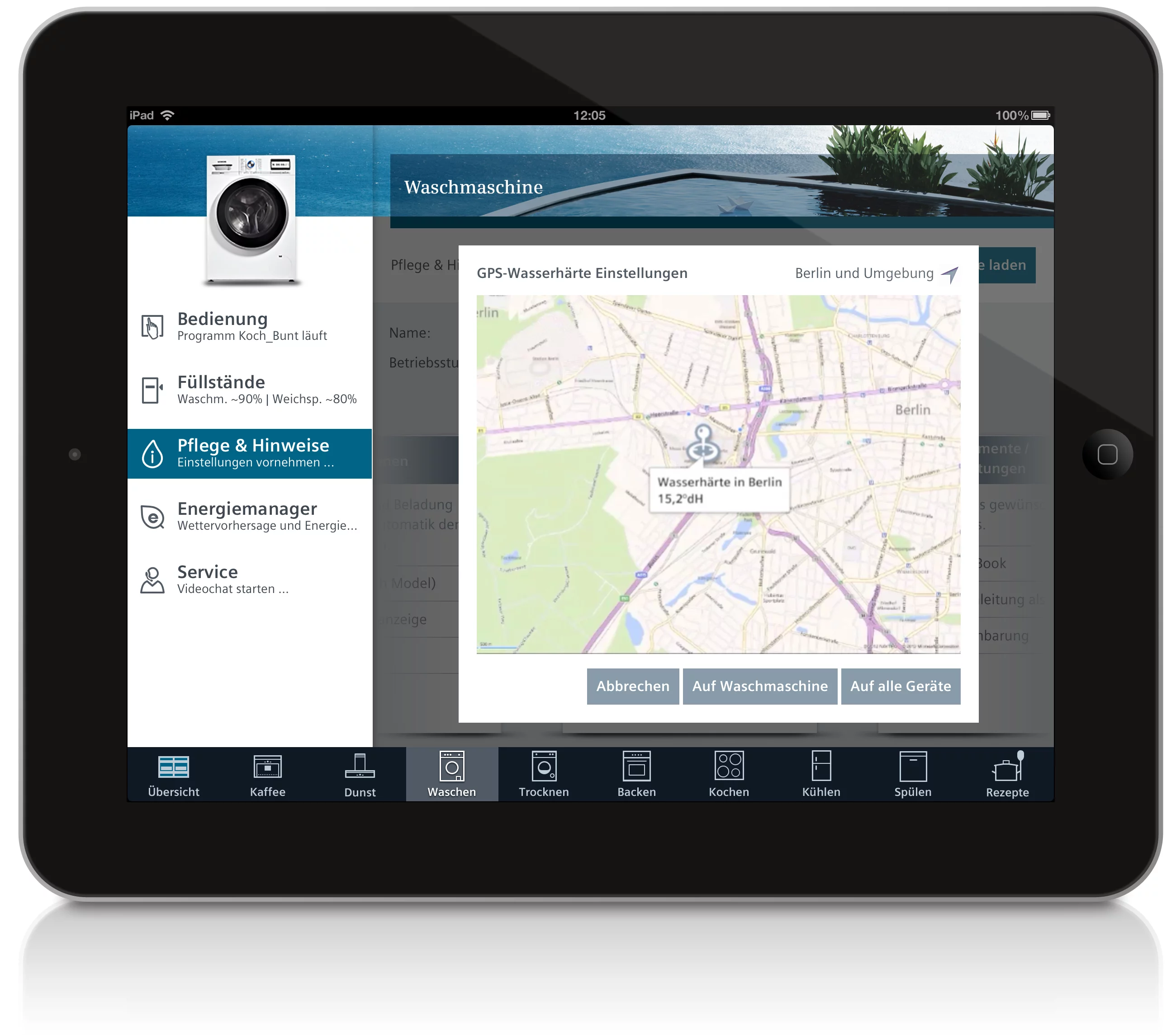 An app would allow users to control their appliances while away from the home