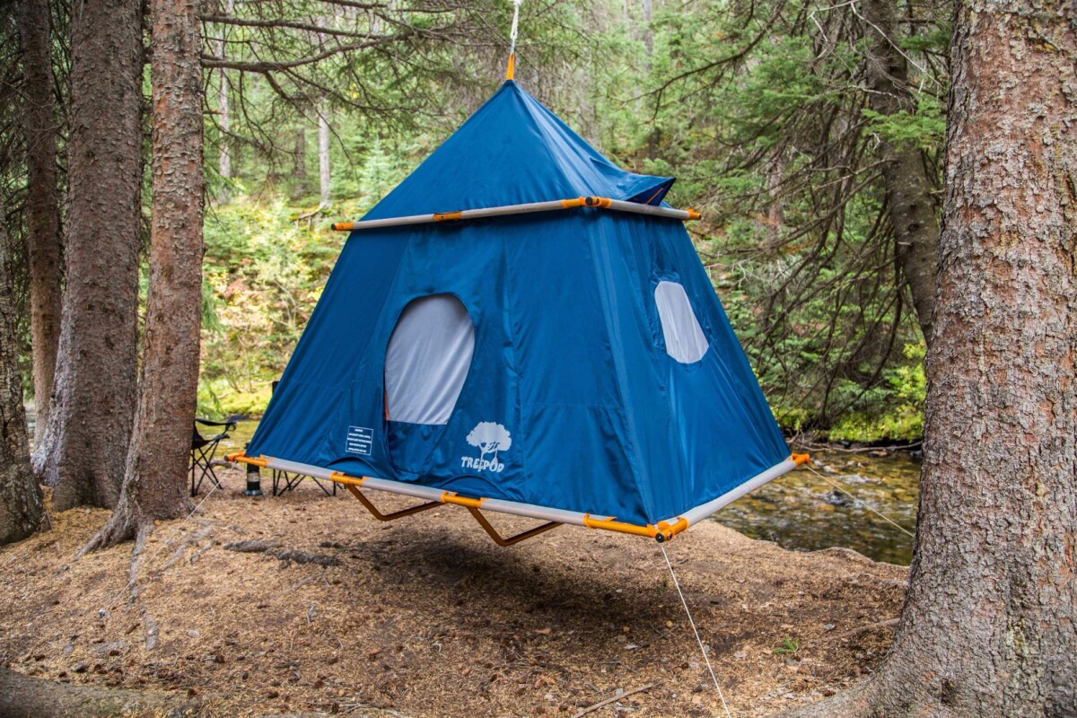 TreePod tent suspends campers like a lifesized Christmas ornament