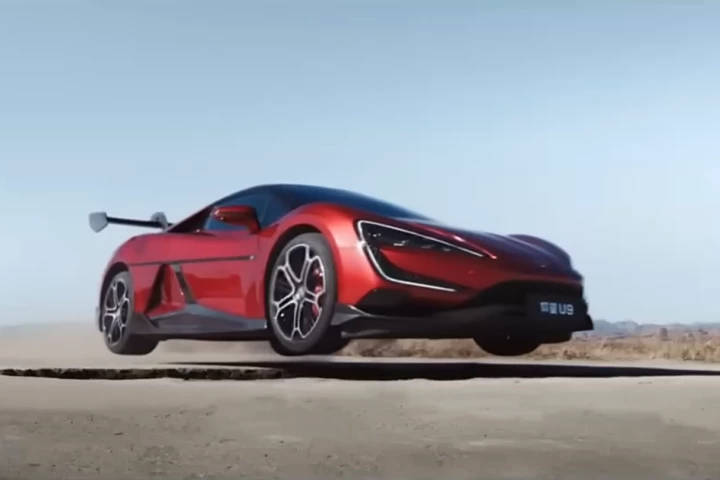 Yangwang self-driving hypercar is fitted with the ability to take off and leap over 20 feet!