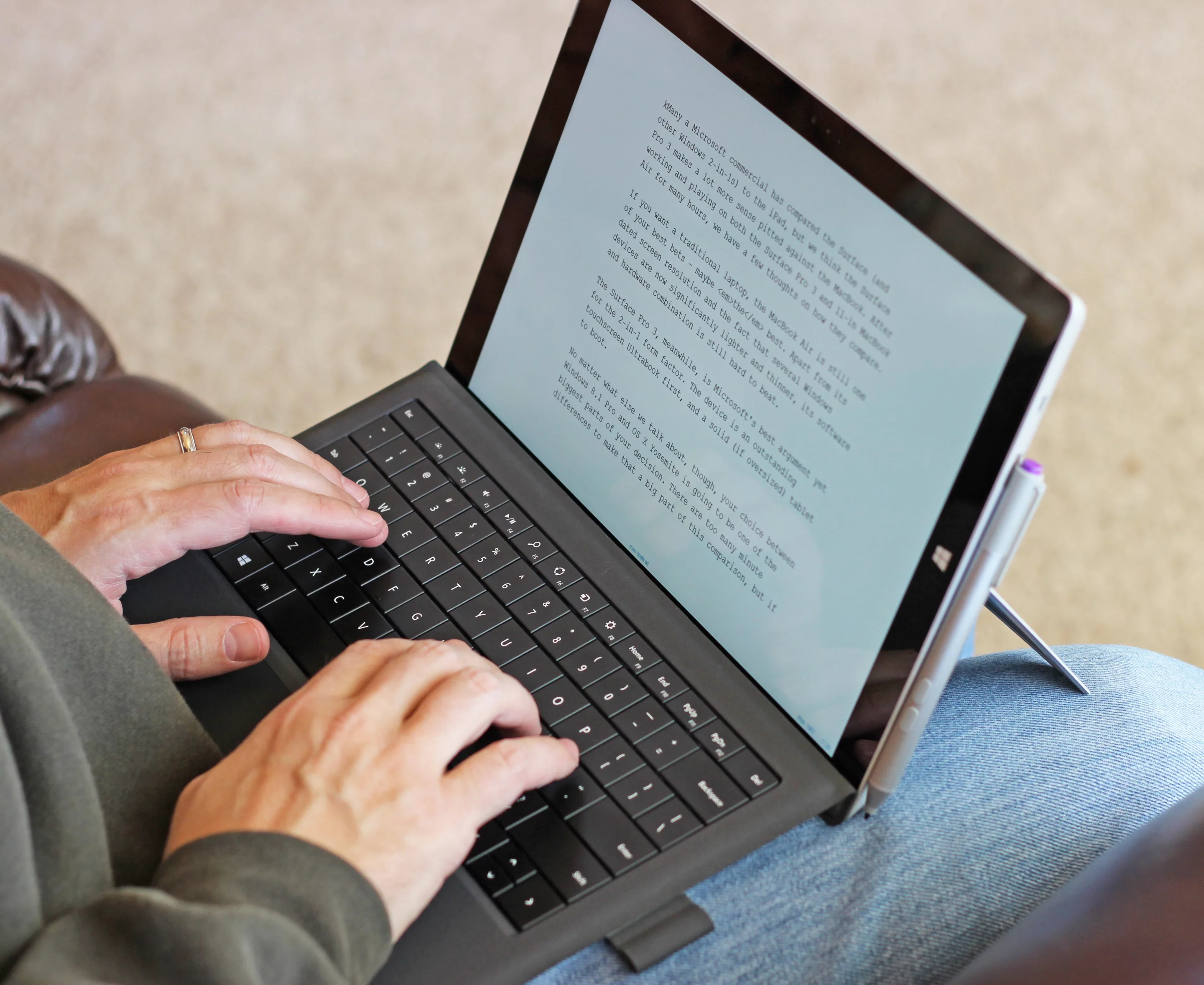 For the first time in a Surface, the Pro 3 is uncompromised in lap (Photo: Will Shanklin/Gizmag.com)