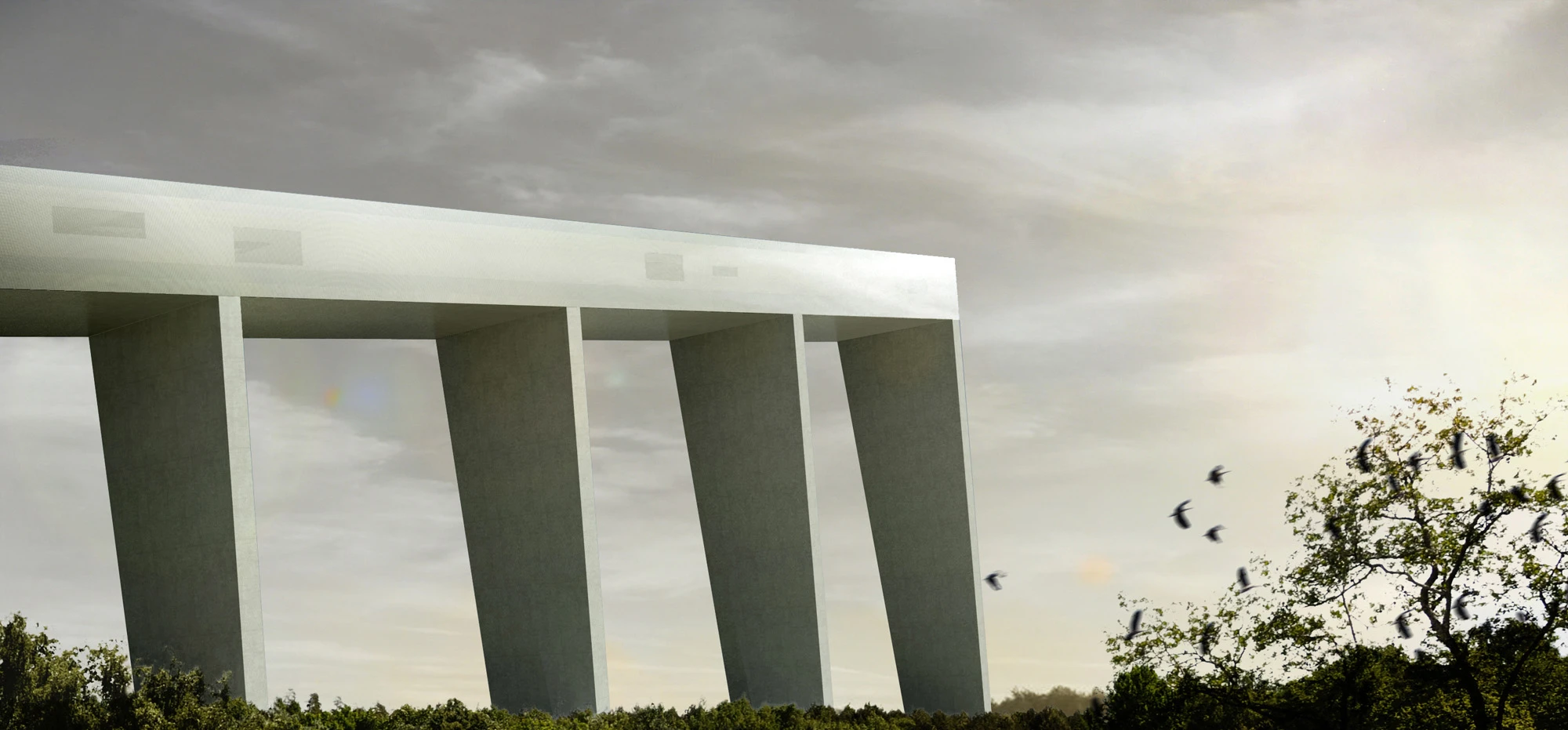 With an impressive height close to 135m, the sporting facility will create a striking landmark (image from CF Moller)