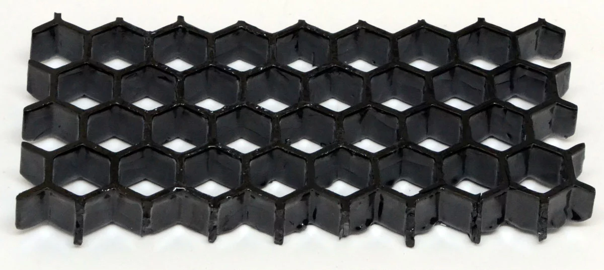 A ceramic honeycomb created with the HRL 3D printing process