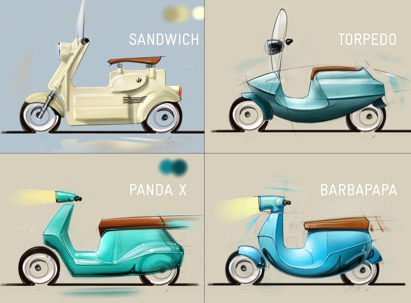 Design sketch of the Be.e electric scooter (Image: Waarmakers)