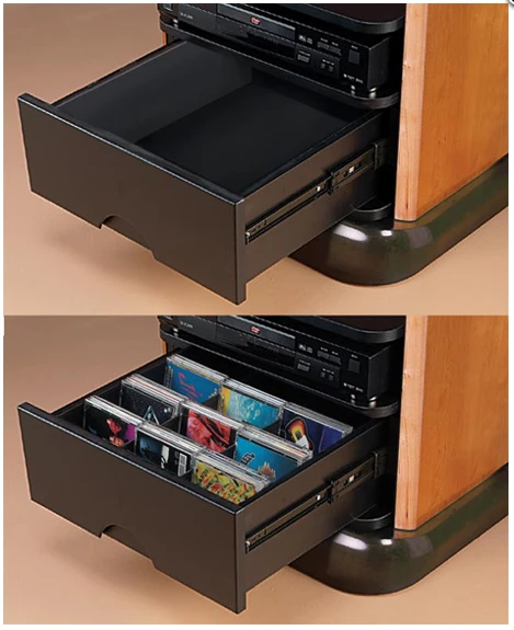 Racks can come with DVD/CD drawers