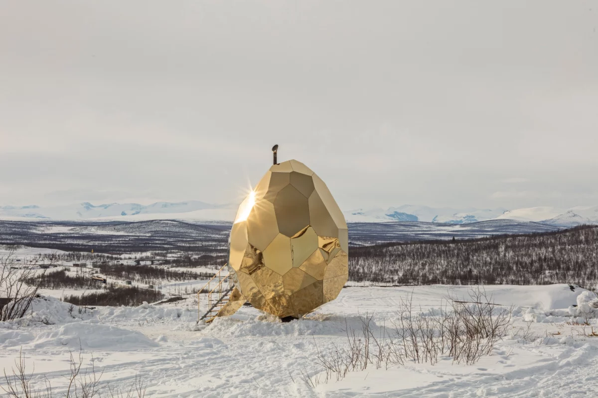 The Solar Egg was designed by Swedish artistic duo Studio Bigert & Bergström