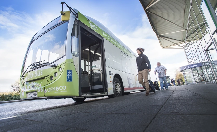 Geneco says it is the first company in the UK to run buses on waste and sewage-generated gas